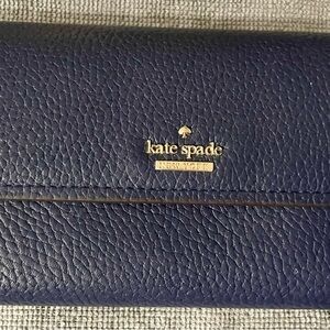 Kate Spade Navy Blue Leather Wallet